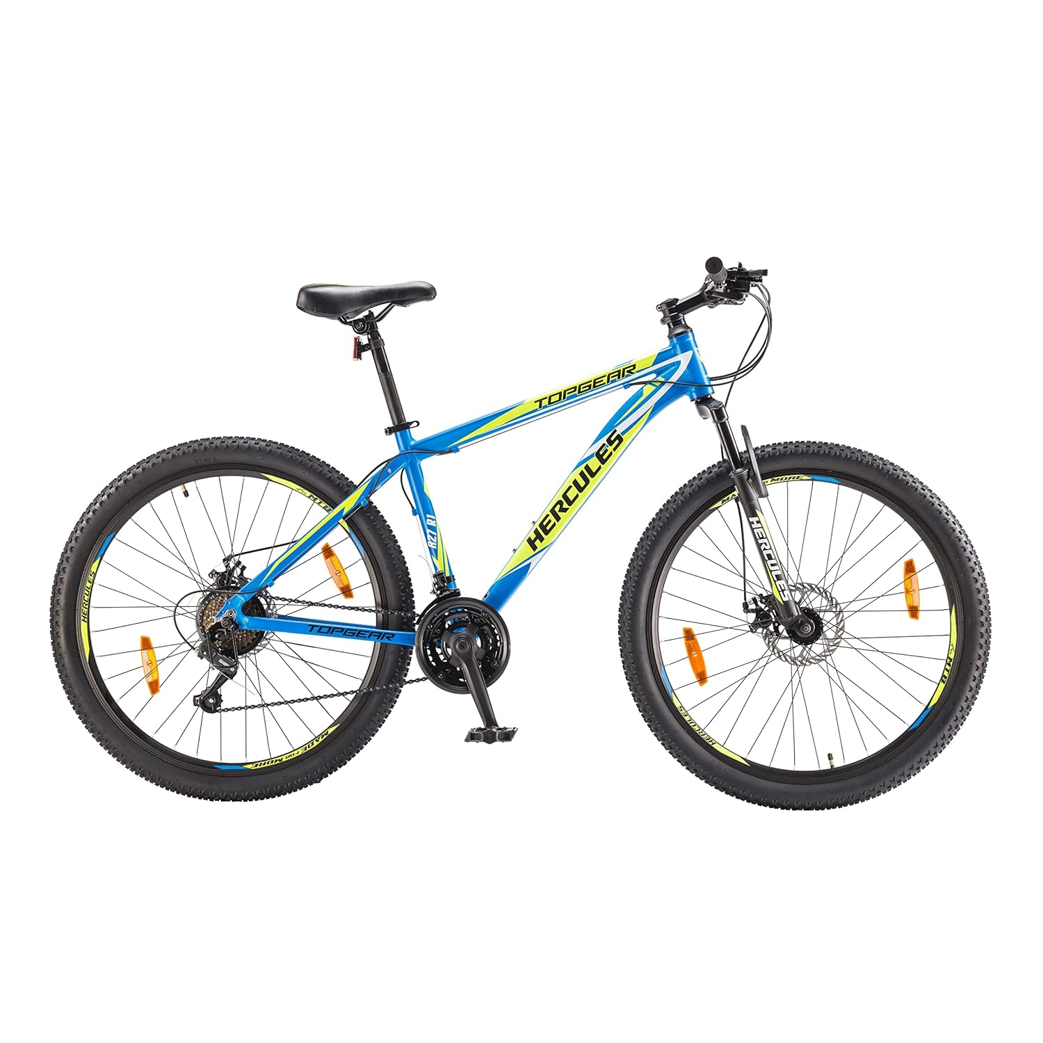 HERCULES-TOP GEAR-A27 R1 with Shimano Gears-Matte Bright Blue 43.17 Inches, Boys , Mountain Bike , Geared cycle<br>
