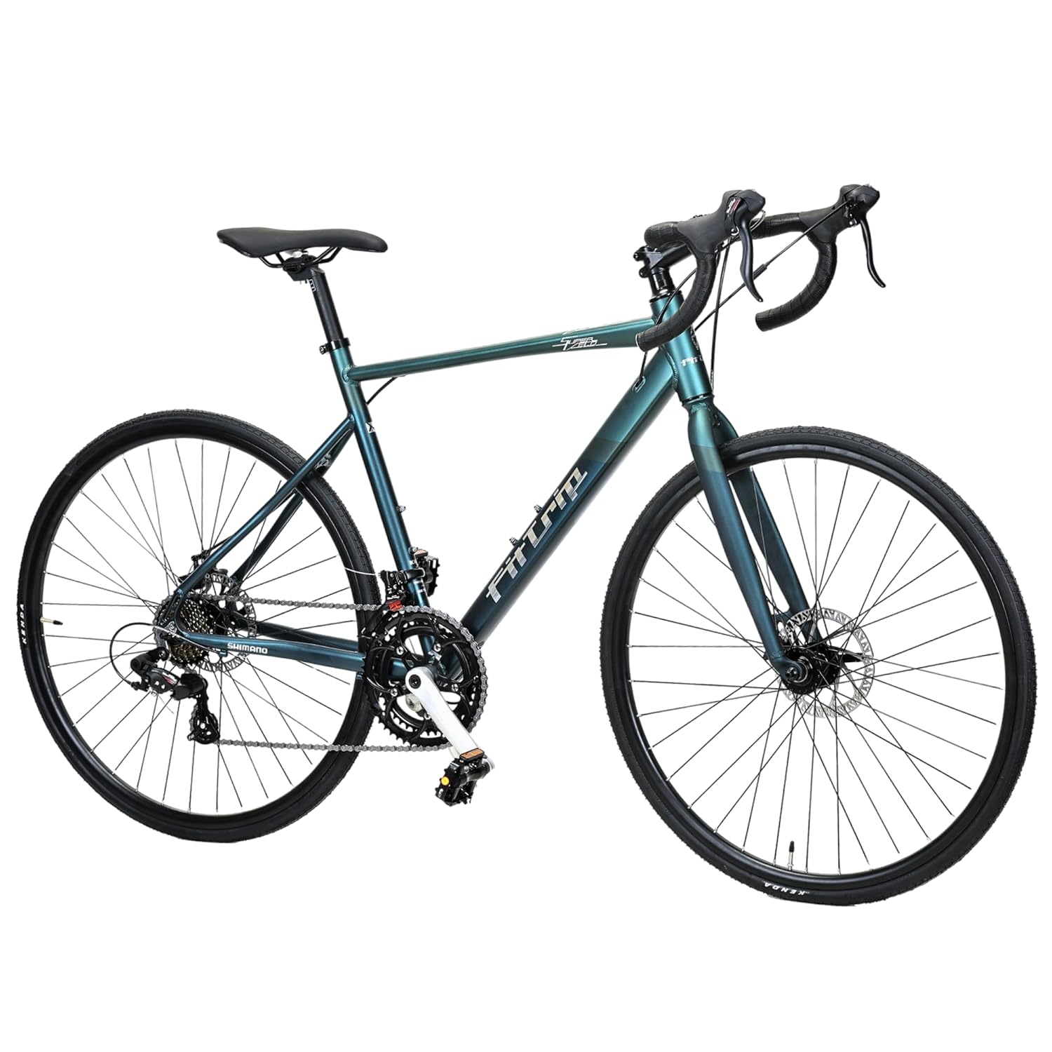 FitTrip Super Velo Roadbike | Al Alloy 6061 Frame & Fork w/ICR | 2x7 Full Shimano Gearset | Zoom Disk Brakes | KMC Chain | 700x25c Kenda Tyres | Cycle for Men & Women